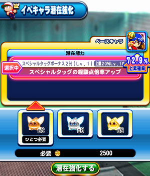 イベキャラ潜在強化画面